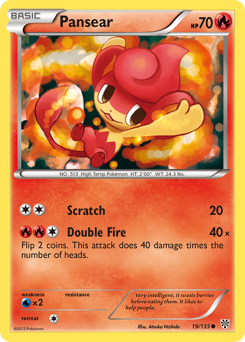 Pansear, Plasma Storm #19, Pokémon TCG card