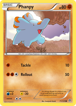 Phanpy, Plasma Storm #71, Pokémon TCG card