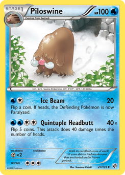 Piloswine, Plasma Storm #27, Pokémon TCG card