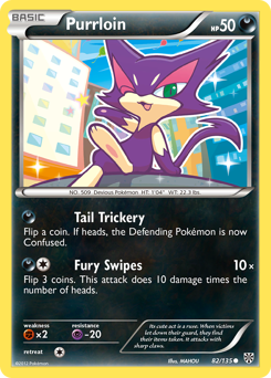 Purrloin, Plasma Storm #82, Pokémon TCG card