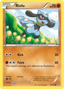 Riolu, Plasma Storm #76, Pokémon TCG card