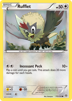 Rufflet, Plasma Storm #115, Pokémon TCG card
