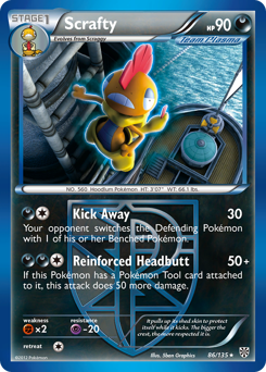 Scrafty, Plasma Storm #86, Pokémon TCG card