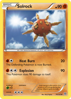 Solrock, Plasma Storm #74, Pokémon TCG card