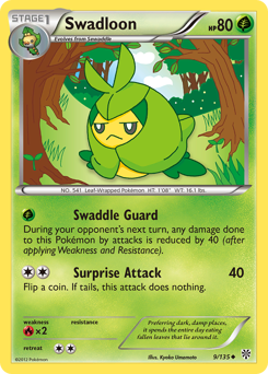 Swadloon, Plasma Storm #9, Pokémon TCG card