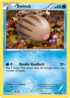 Swinub, Plasma Storm #26, Pokémon TCG card