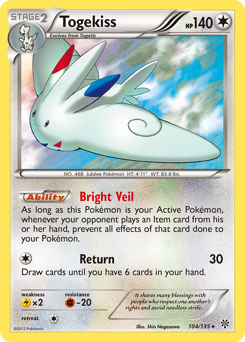 Togekiss, Plasma Storm #104, Pokémon TCG card