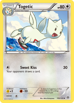 Togetic, Plasma Storm #103, Pokémon TCG card