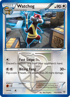 Watchog, Plasma Storm #112, Pokémon TCG card