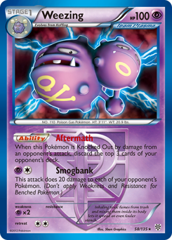 Weezing, Plasma Storm #58, Pokémon TCG card
