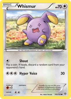 Whismur, Plasma Storm #105, Pokémon TCG card