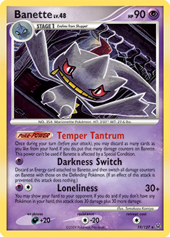 Banette, Platinum #19, Pokémon TCG card