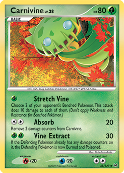 Carnivine, Platinum #43, Pokémon TCG card