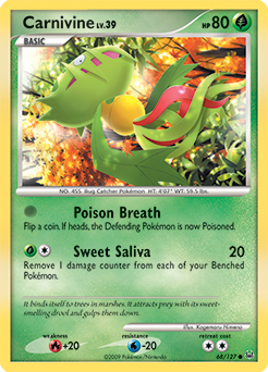 Carnivine, Platinum #68, Pokémon TCG card