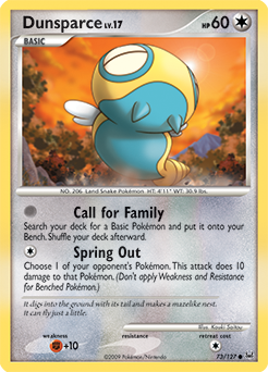 Dunsparce, Platinum #73, Pokémon TCG card