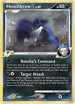 Honchkrow G, Platinum #77, Pokémon TCG card