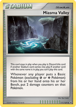 Miasma Valley, Platinum #111, Pokémon TCG card