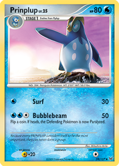 Prinplup, Platinum #59, Pokémon TCG card