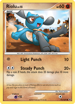 Riolu, Platinum #91, Pokémon TCG card