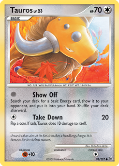 Tauros, Platinum #98, Pokémon TCG card