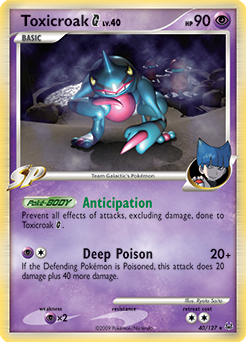 Toxicroak G, Platinum #40, Pokémon TCG card