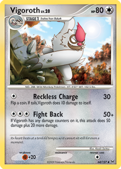 Vigoroth, Platinum #64, Pokémon TCG card