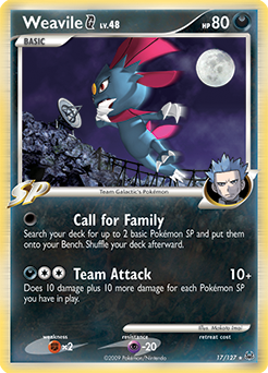 Weavile G, Platinum #17, Pokémon TCG card
