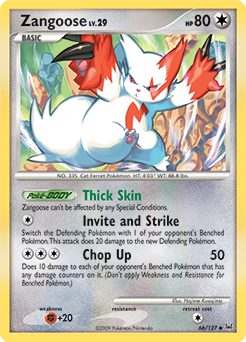 Zangoose, Platinum #66, Pokémon TCG card