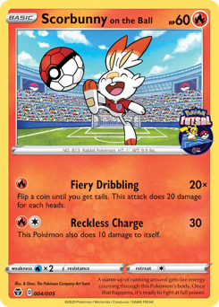 Scorbunny on the Ball, Pokémon Futsal Collection #4, Pokémon TCG card