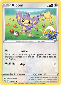 Aipom, Pokémon GO #56, Pokémon TCG card