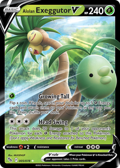 Alolan Exeggutor V, Pokémon GO #5, Pokémon TCG card