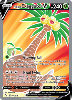 Alolan Exeggutor V, Pokémon GO #71, Pokémon TCG card