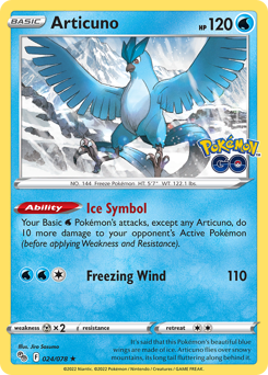 Articuno, Pokémon GO #24, Pokémon TCG card