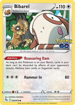 Bibarel, Pokémon GO #60, Pokémon TCG card