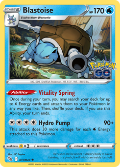 Blastoise, Pokémon GO #17, Pokémon TCG card