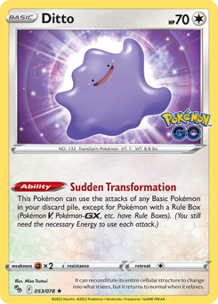 Ditto, Pokémon GO #53, Pokémon TCG card