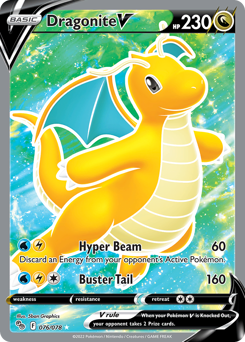 Dragonite V, Pokémon GO #76, Pokémon TCG card