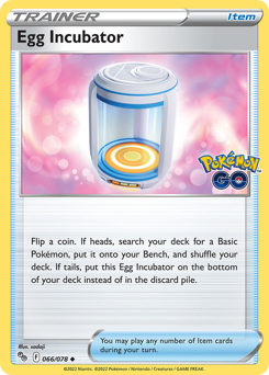 Egg Incubator, Pokémon GO #66, Pokémon TCG card