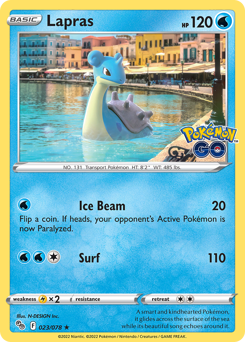 Lapras, Pokémon GO #23, Pokémon TCG card