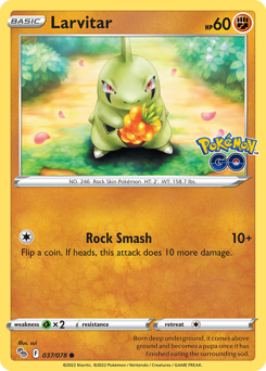 Larvitar, Pokémon GO #37, Pokémon TCG card