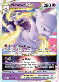 Mewtwo VSTAR, Pokémon GO #31, Pokémon TCG card