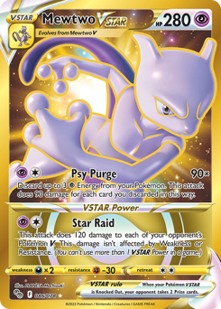 Mewtwo VSTAR, Pokémon GO #86, Pokémon TCG card
