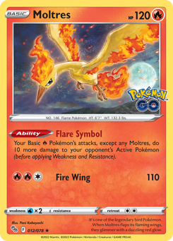 Moltres, Pokémon GO #12, Pokémon TCG card