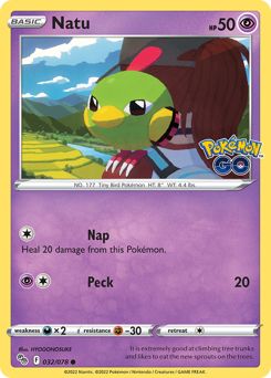 Natu, Pokémon GO #32, Pokémon TCG card