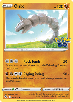 Onix, Pokémon GO #36, Pokémon TCG card