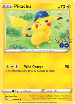 Pikachu, Pokémon GO #28, Pokémon TCG card