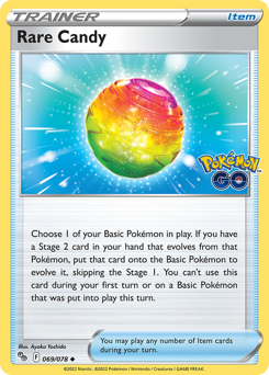 Rare Candy, Pokémon GO #69, Pokémon TCG card