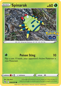 Spinarak, Pokémon GO #6, Pokémon TCG card