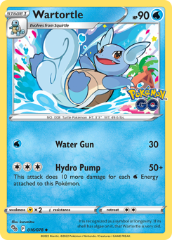 Wartortle, Pokémon GO #16, Pokémon TCG card