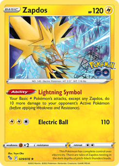Zapdos, Pokémon GO #29, Pokémon TCG card